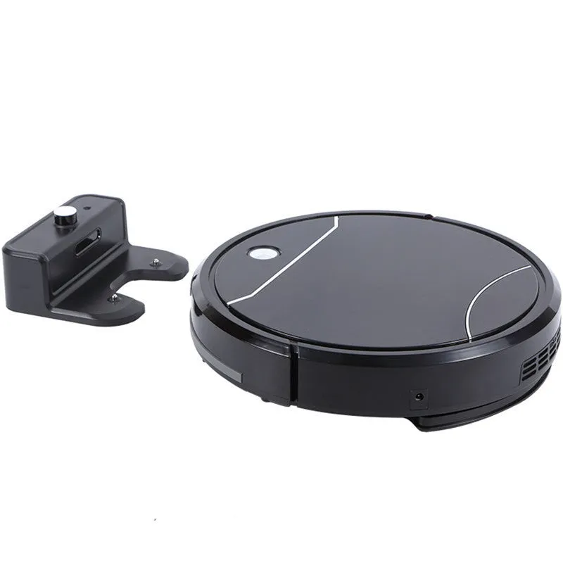 Jieshi D502 automatic recharge sweeping robot in white and black with remote control, 300ml capacity