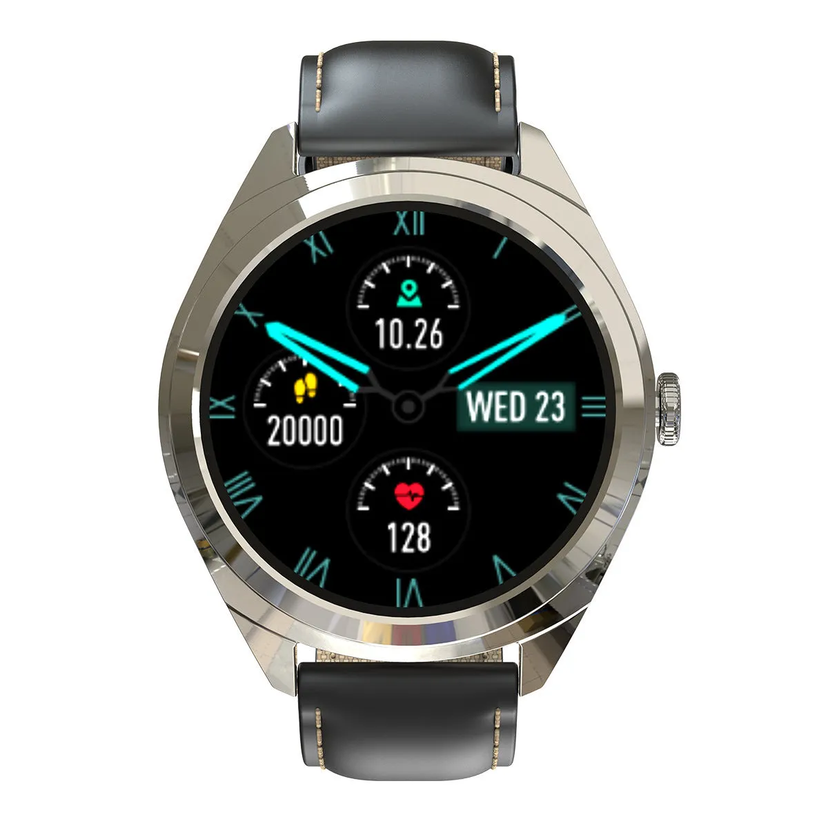 New S82i smart watch with silver silicone strap showing large HD screen and health monitoring features