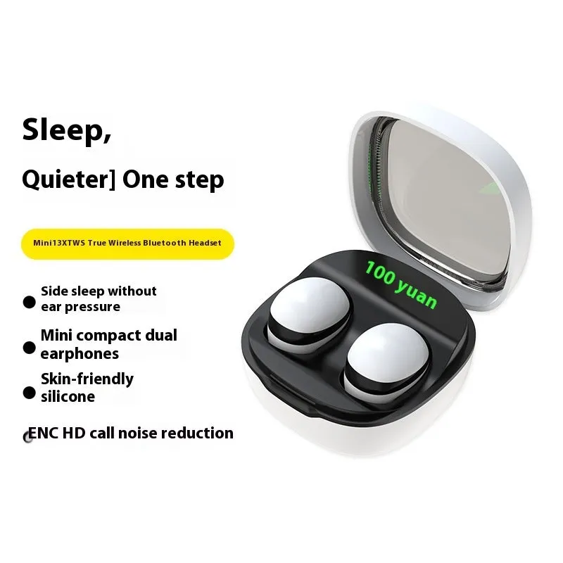 Mini13x Bluetooth headset with digital display, plastic in-ear design, black colour