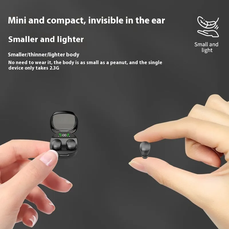 Mini13x Bluetooth headset with digital display, plastic in-ear design, black colour
