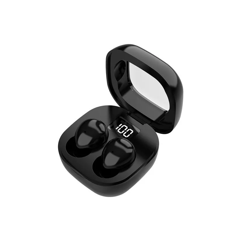 Mini13x Bluetooth headset with digital display, plastic in-ear design, black colour