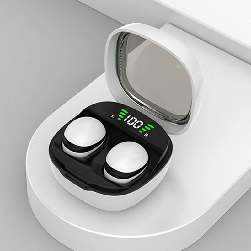 Mini13x Bluetooth headset with digital display, plastic in-ear design, black colour