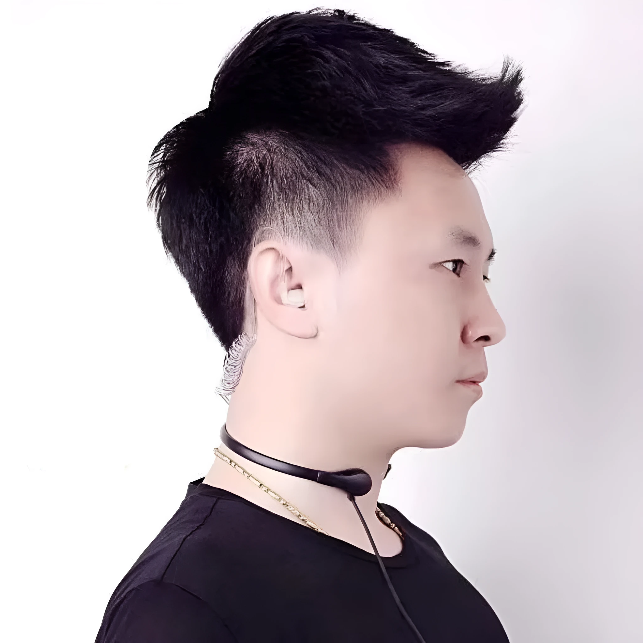 Wired in-ear walkie-talkie earpiece with microphone and PU cable, L-shaped plug, K Head Wide Mouth Double Hole colour