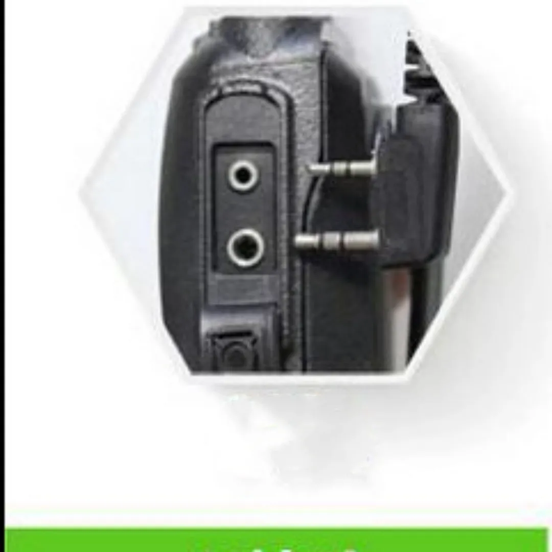 Wired in-ear walkie-talkie earpiece with microphone and PU cable, L-shaped plug, K Head Wide Mouth Double Hole colour