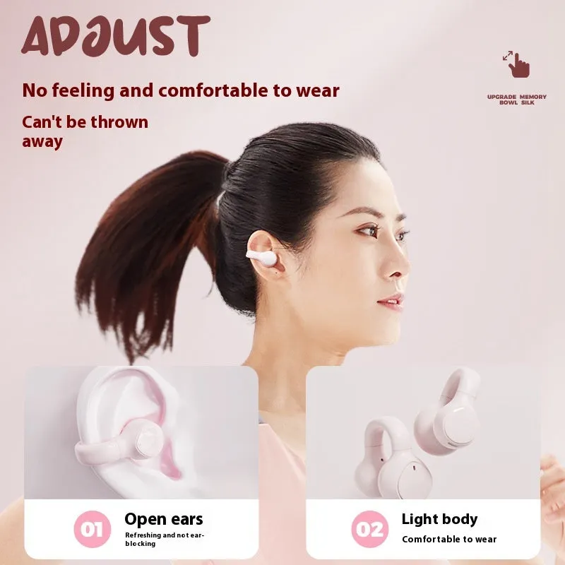 B105C wireless clip ear sports headphones in Black Goose colour with digital display and charging bay