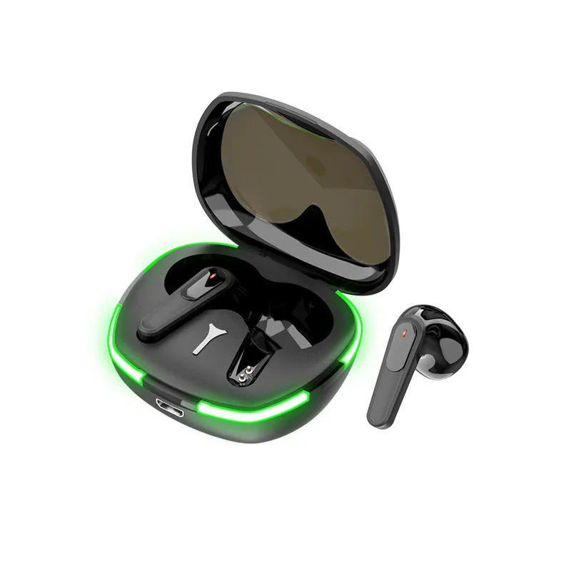 Black wireless in-ear Pro60 Bluetooth headset with Jerry 6983 D2 chip on a white background