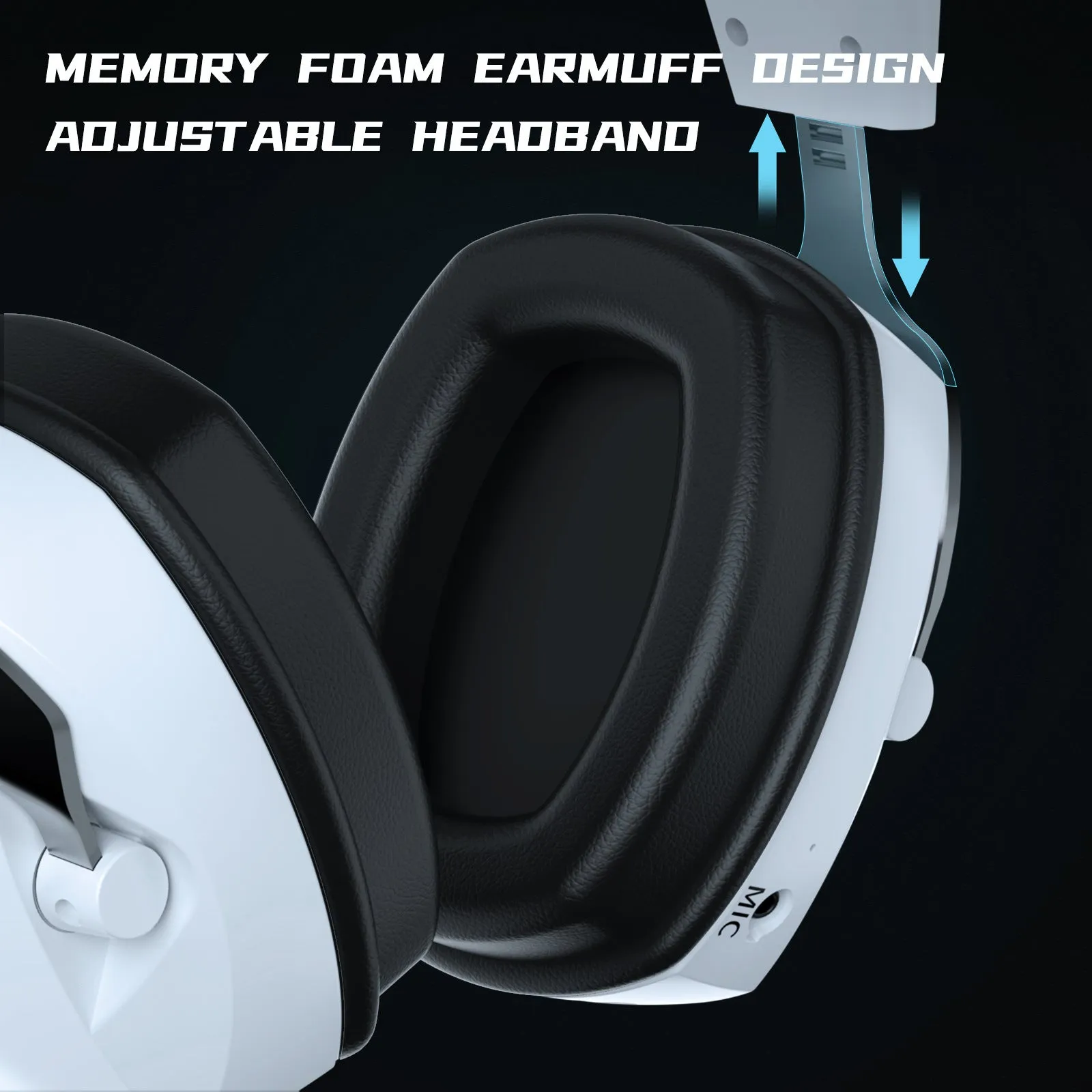 24g wireless Bluetooth headset with RGB lighting and plug-in microphone on black background