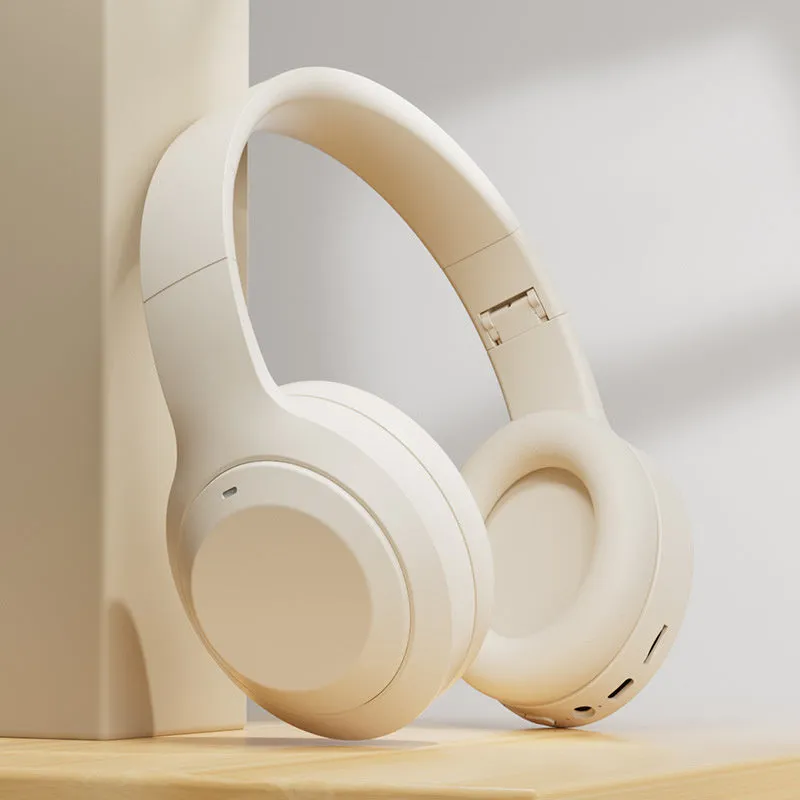 Headworn Bluetooth earphone with folding card design in khaki colour wireless e-sports gaming headset