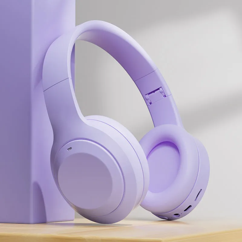 Headworn Bluetooth earphone with folding card design in khaki colour wireless e-sports gaming headset