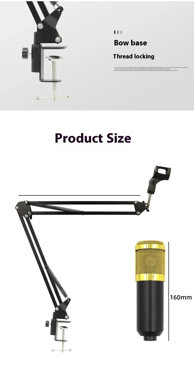 BM800 capacitor microphone set with cantilever bracket for wireless mobile phone recording