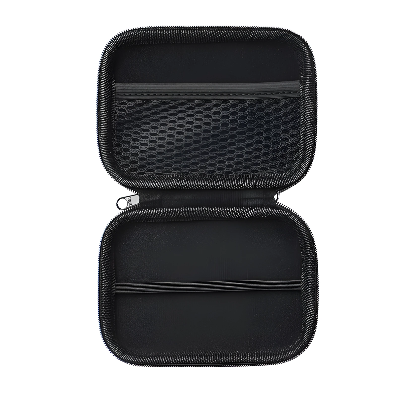 Black magnetic wireless power bank protective hard bag with textured exterior, 120x90x27mm
