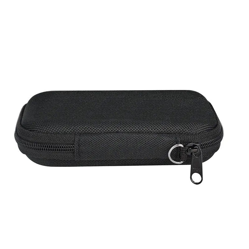 Black magnetic wireless power bank protective hard bag with textured exterior, 120x90x27mm