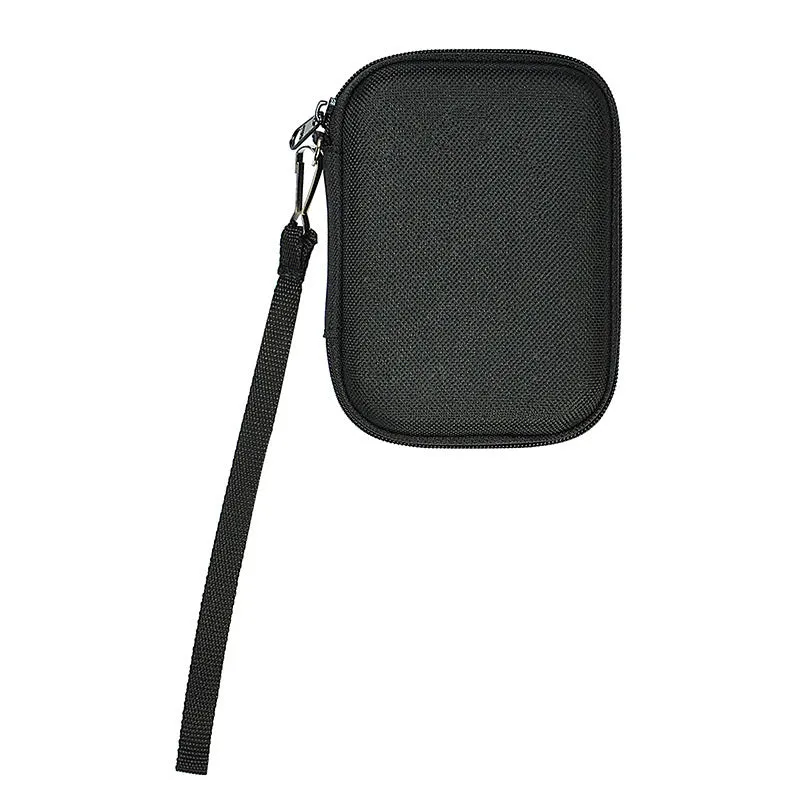 Black magnetic wireless power bank protective hard bag with textured exterior, 120x90x27mm