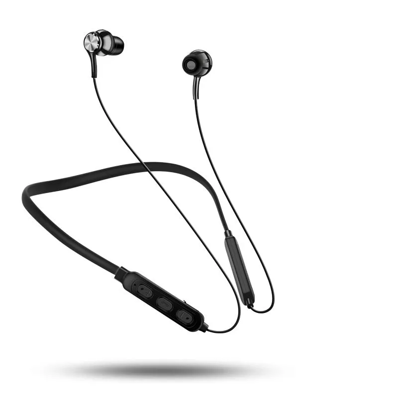 G03 sports Bluetooth earphones with black neckband and earpieces, shown with USB charging cable.