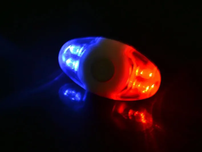 Red and blue LED tail light with four beads and adjustable mounting base