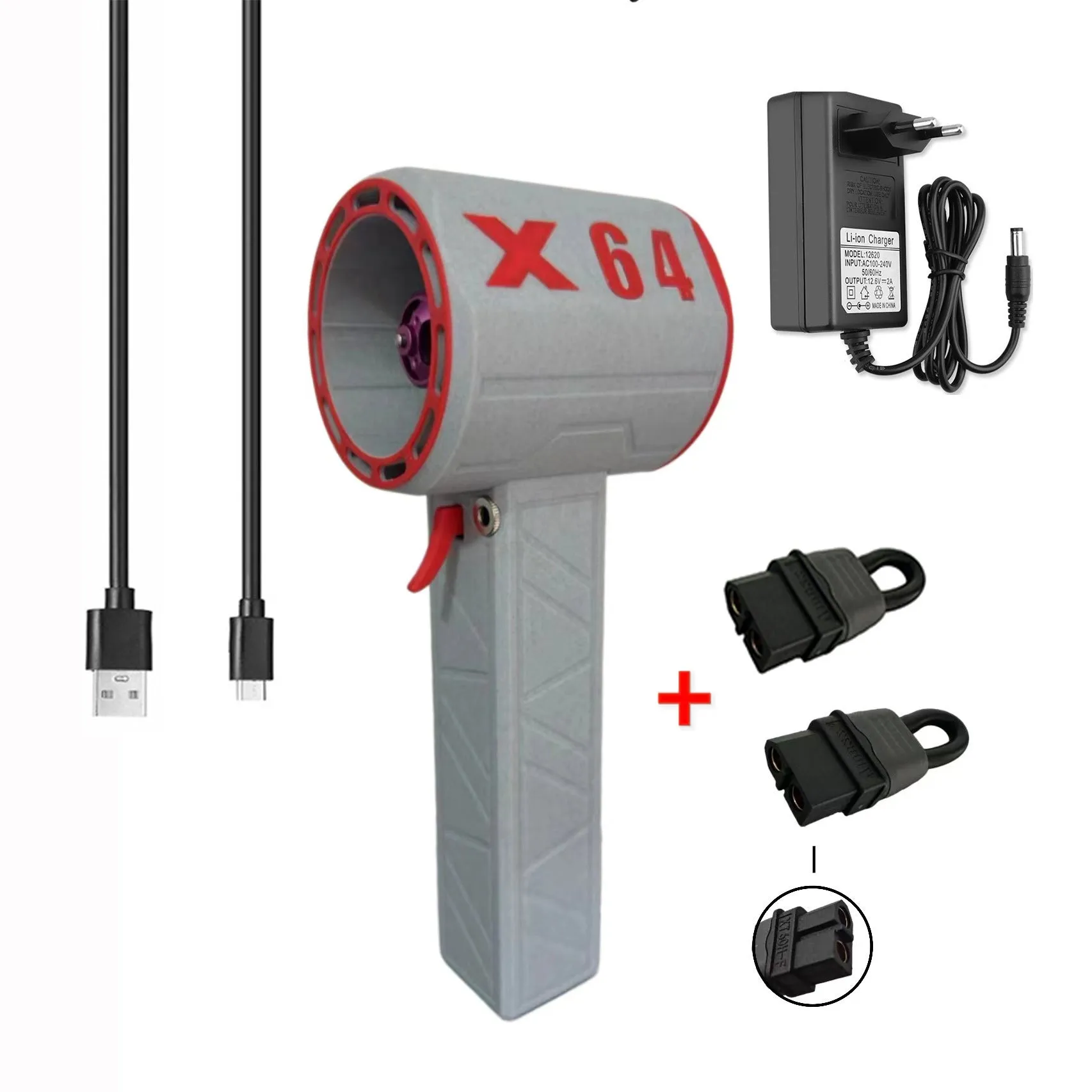 64mm turbo fan industrial grade handheld hair dryer black grey red car wash drying tool