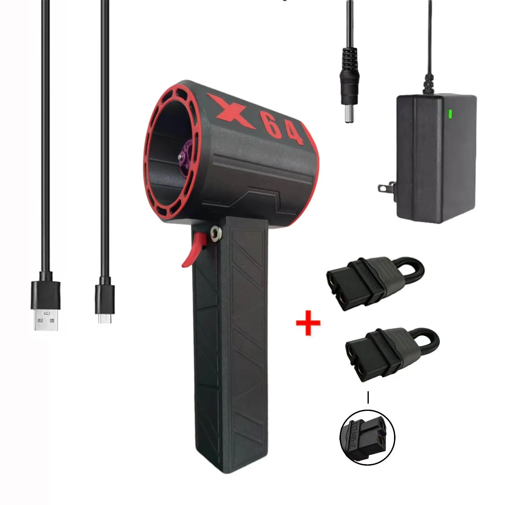 64mm turbo fan industrial grade handheld hair dryer black grey red car wash drying tool