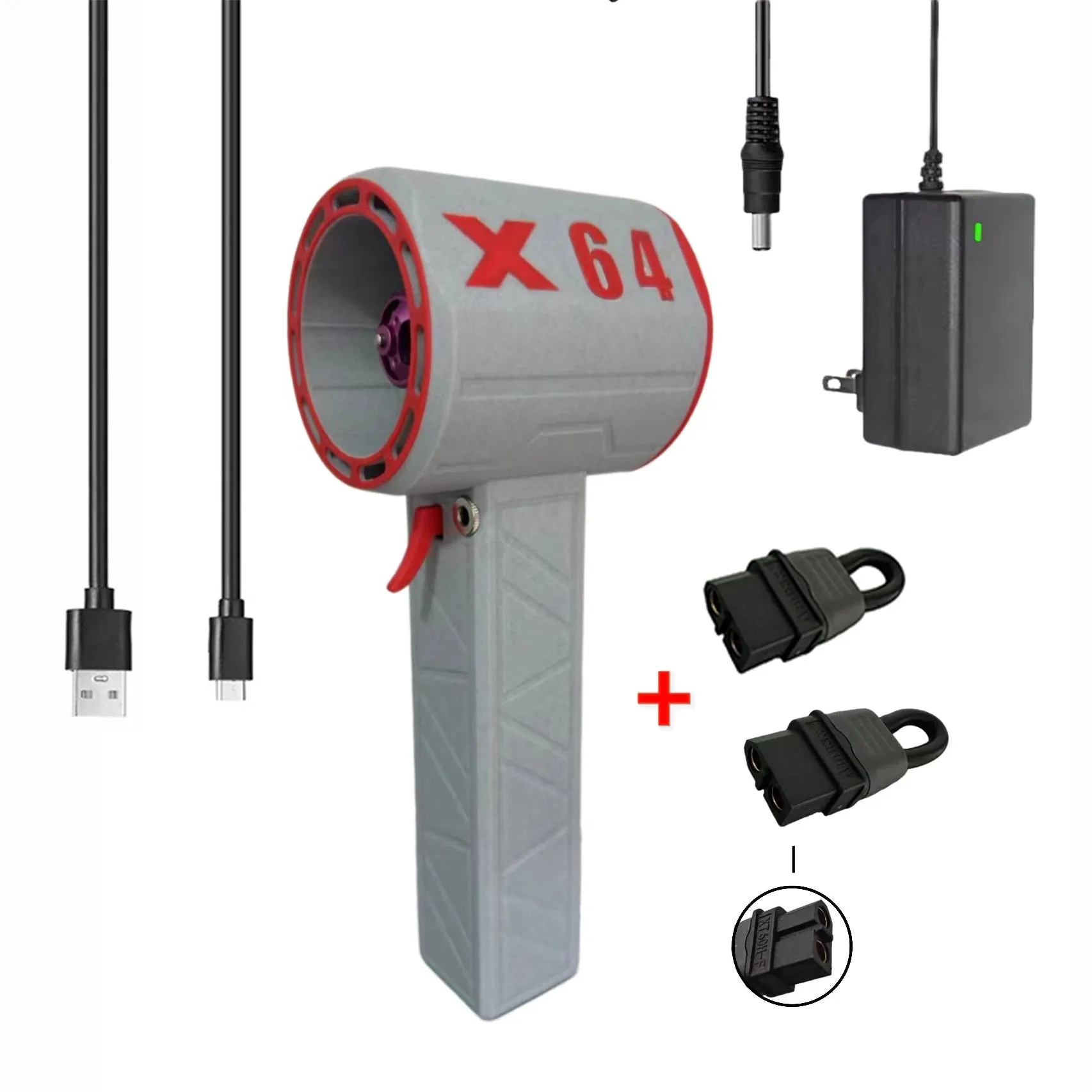 64mm turbo fan industrial grade handheld hair dryer black grey red car wash drying tool