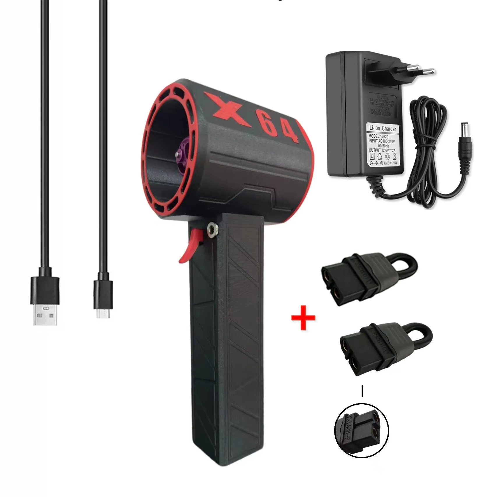 64mm turbo fan industrial grade handheld hair dryer black grey red car wash drying tool