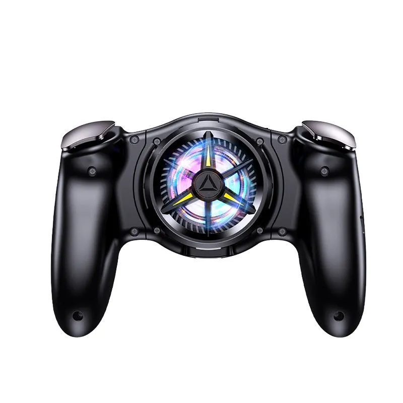Mobile phone semiconductor refrigeration cooling gamepad with one-key button black front view