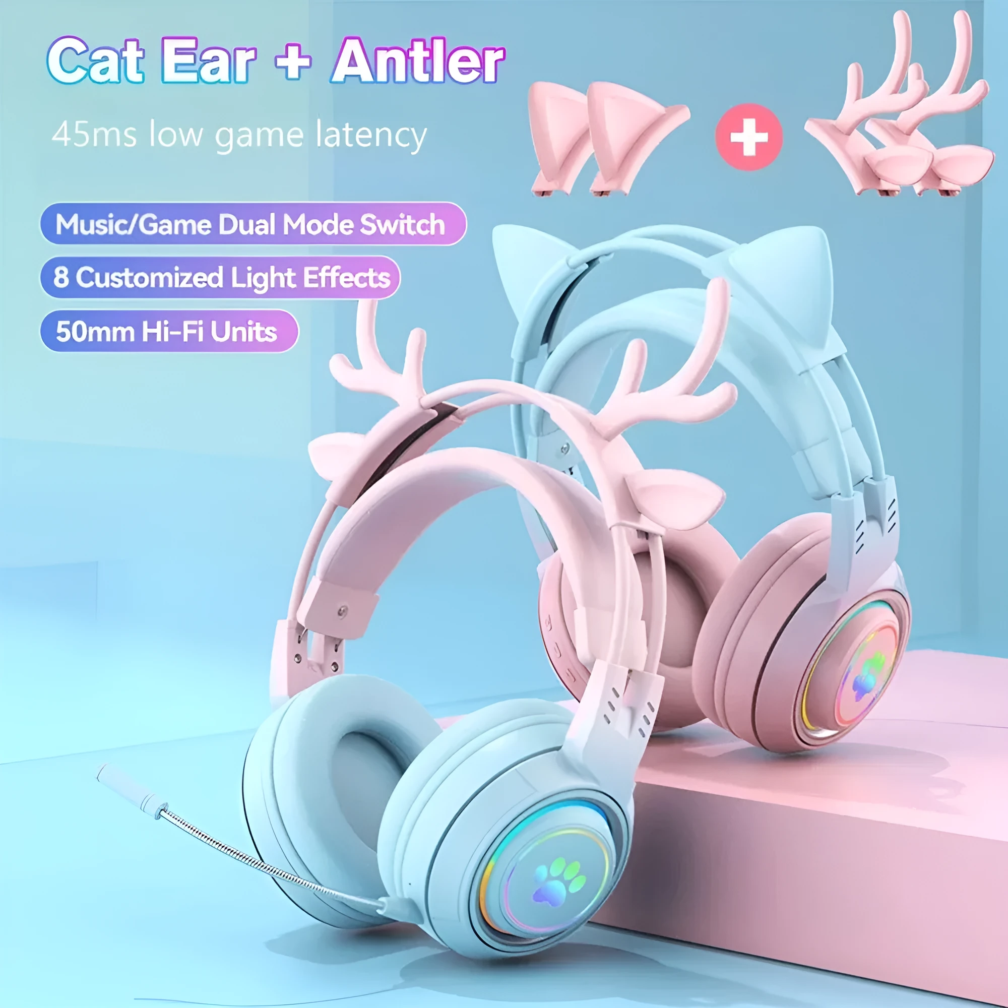 SY-T25 gradient colour wireless Bluetooth headset with ABS material and Jerry chipset