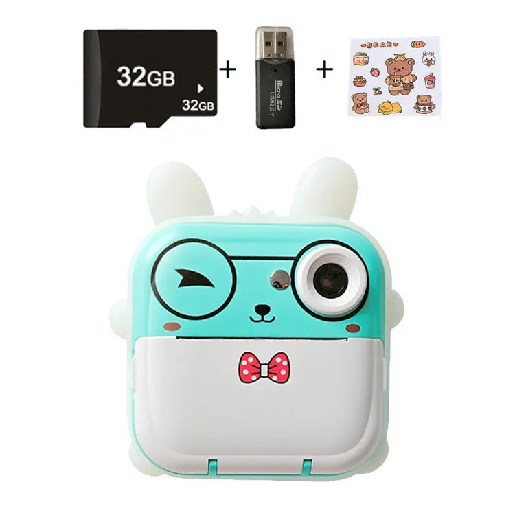 Q5 Polaroid children's digital cartoon camera in pink rabbit design with lanyard and stickers