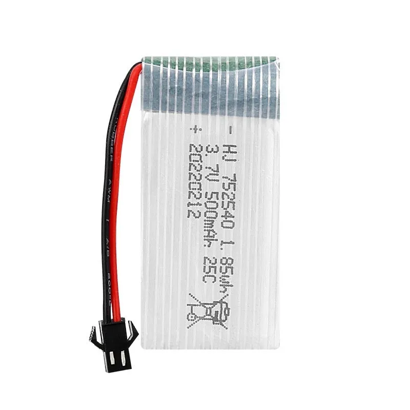 3.7V 500mAh model airplane battery for X5C drone with protection board and JST Red plug