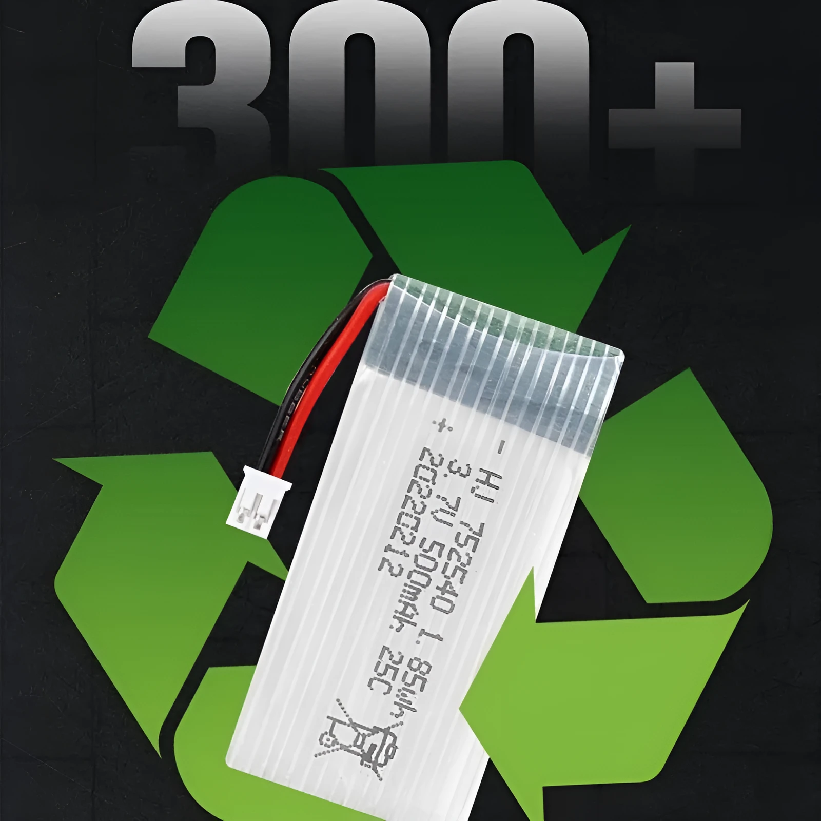 3.7V 500mAh model airplane battery for X5C drone with protection board and JST Red plug