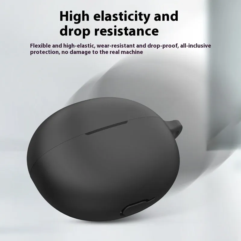 Silicone drop-resistant dustproof earphone case for Lenovo LP19 charging bin in black