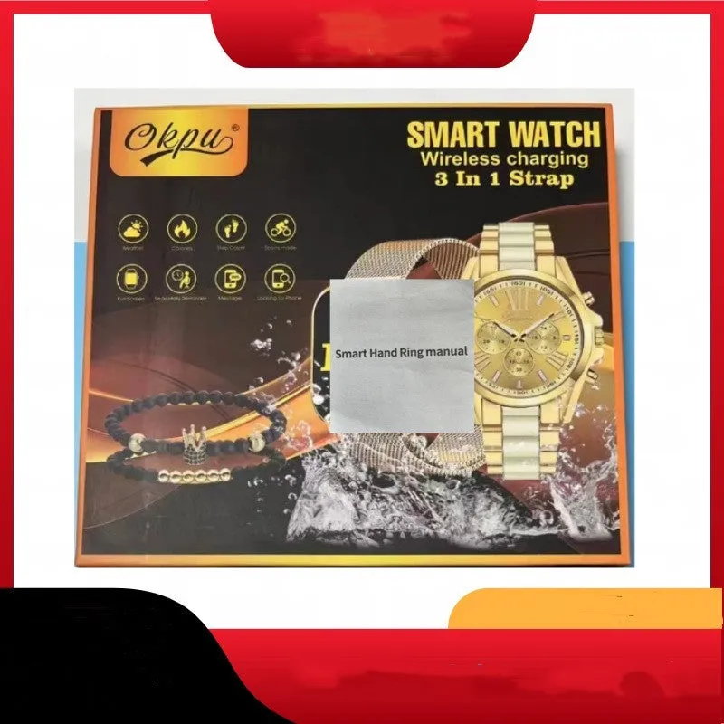 D68 Smart Watch in Black and Gold with TFT screen, health monitoring and Bluetooth calling features
