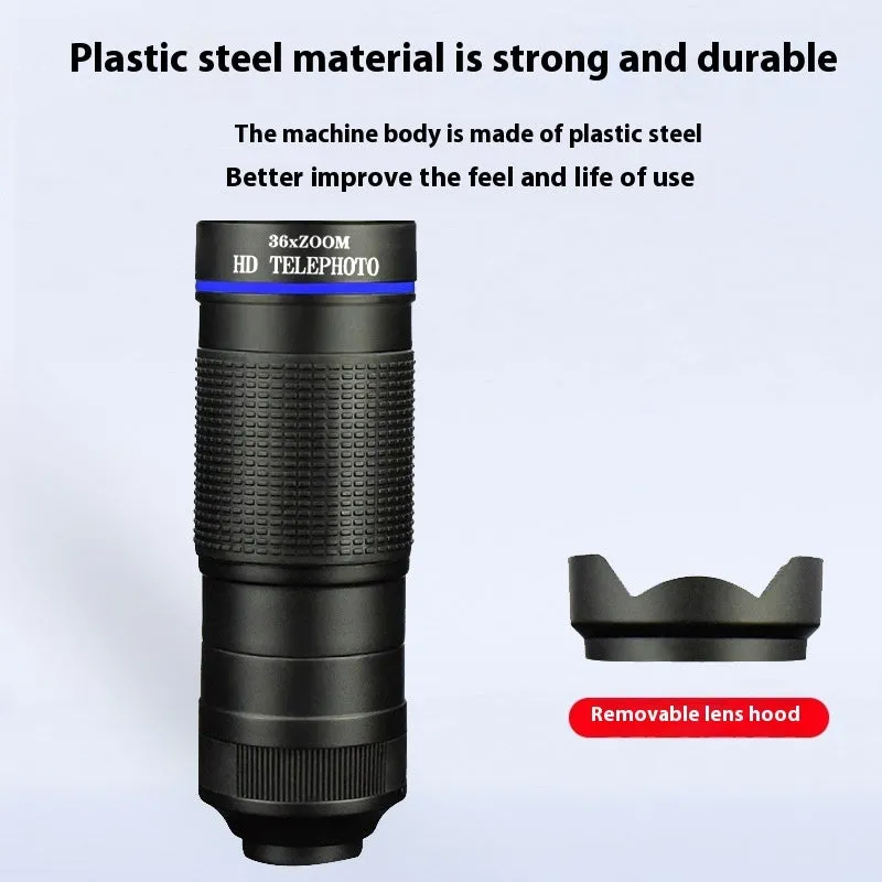 36x telephoto lens set for mobile phone external camera with monocular structure