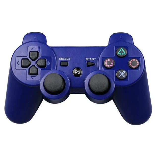 PS3 Bluetooth wireless game handle in black, ABS material, USB charging port visible