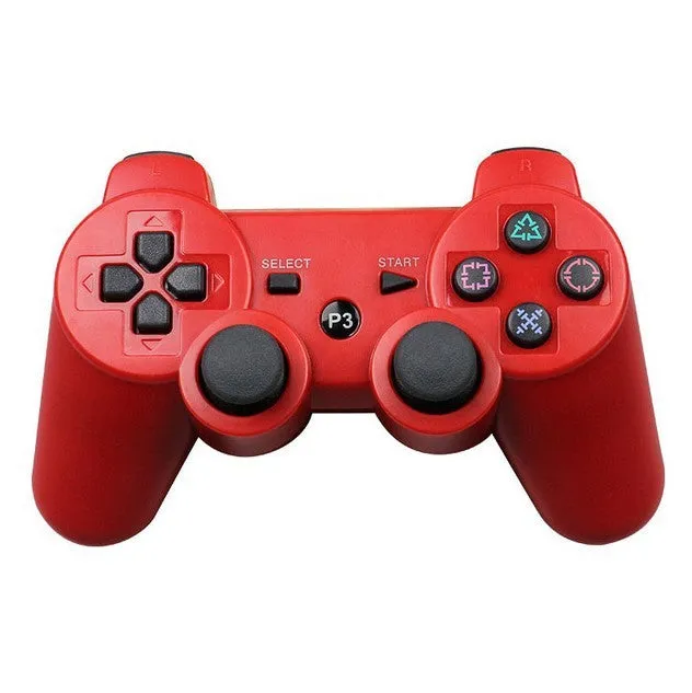 PS3 Bluetooth wireless game handle in black, ABS material, USB charging port visible