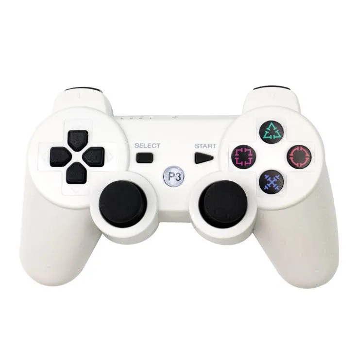 PS3 Bluetooth wireless game handle in black, ABS material, USB charging port visible