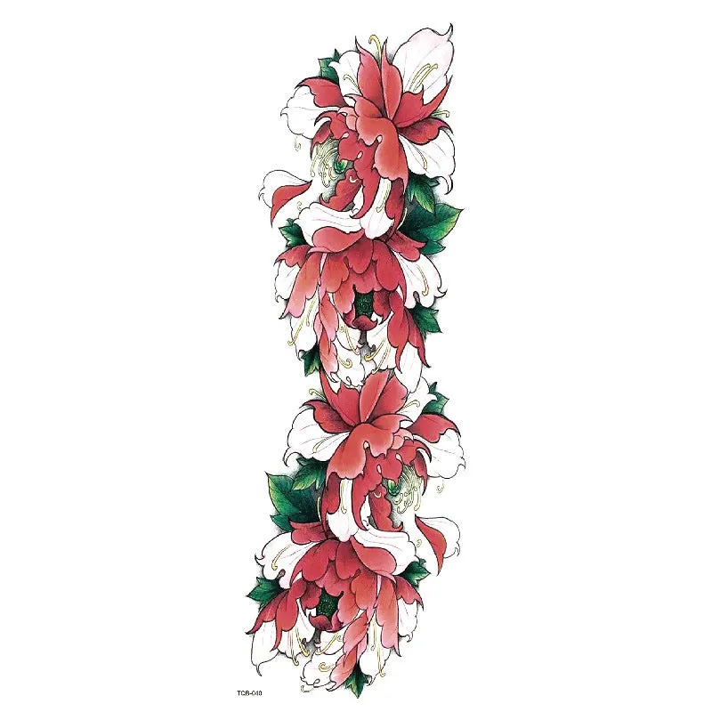 Waterproof full arm tattoo sticker with animal design on craft paper, 170x480mm