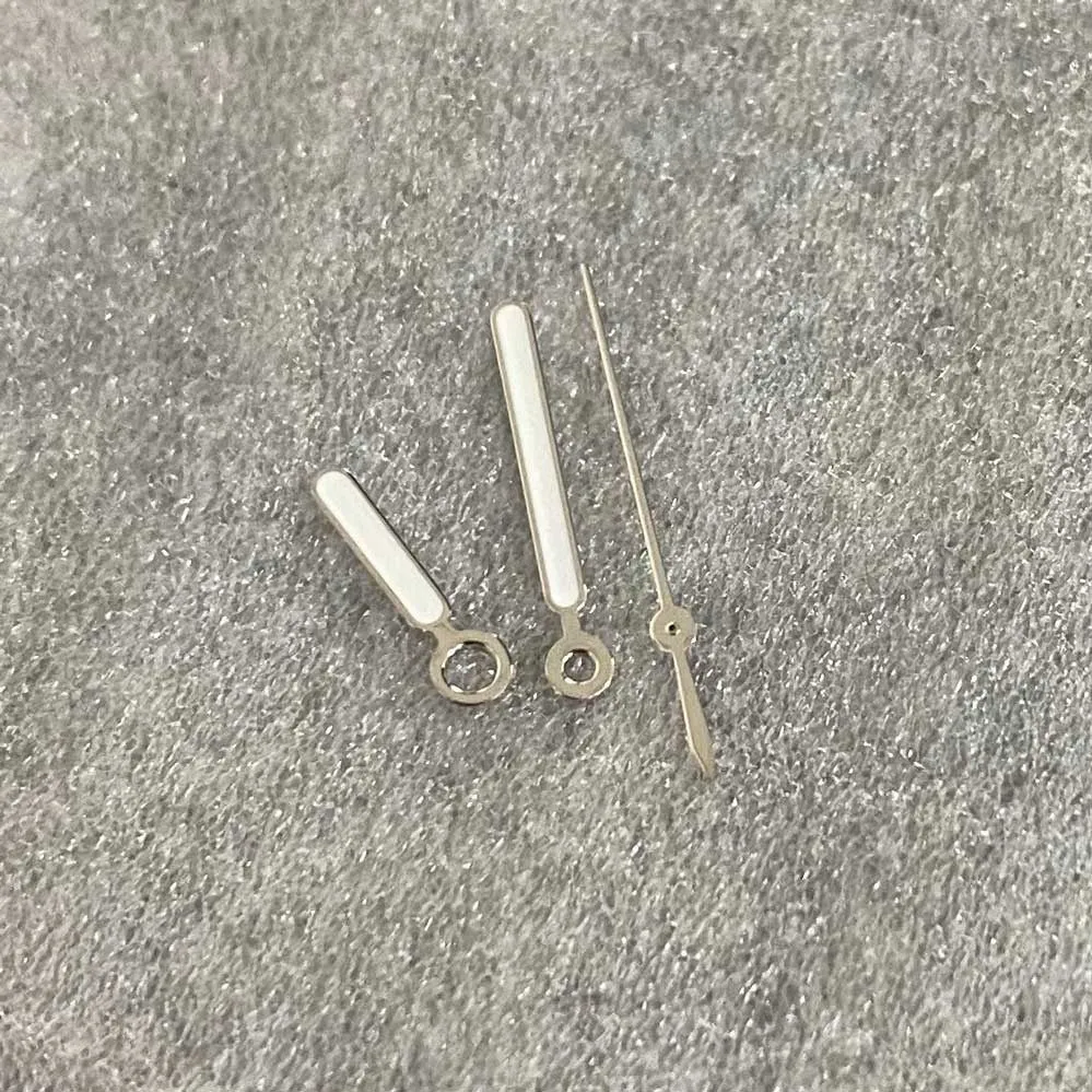 Watch accessories 3-piece set NH35 pointer silver edge white 8.2x12.5x13mm