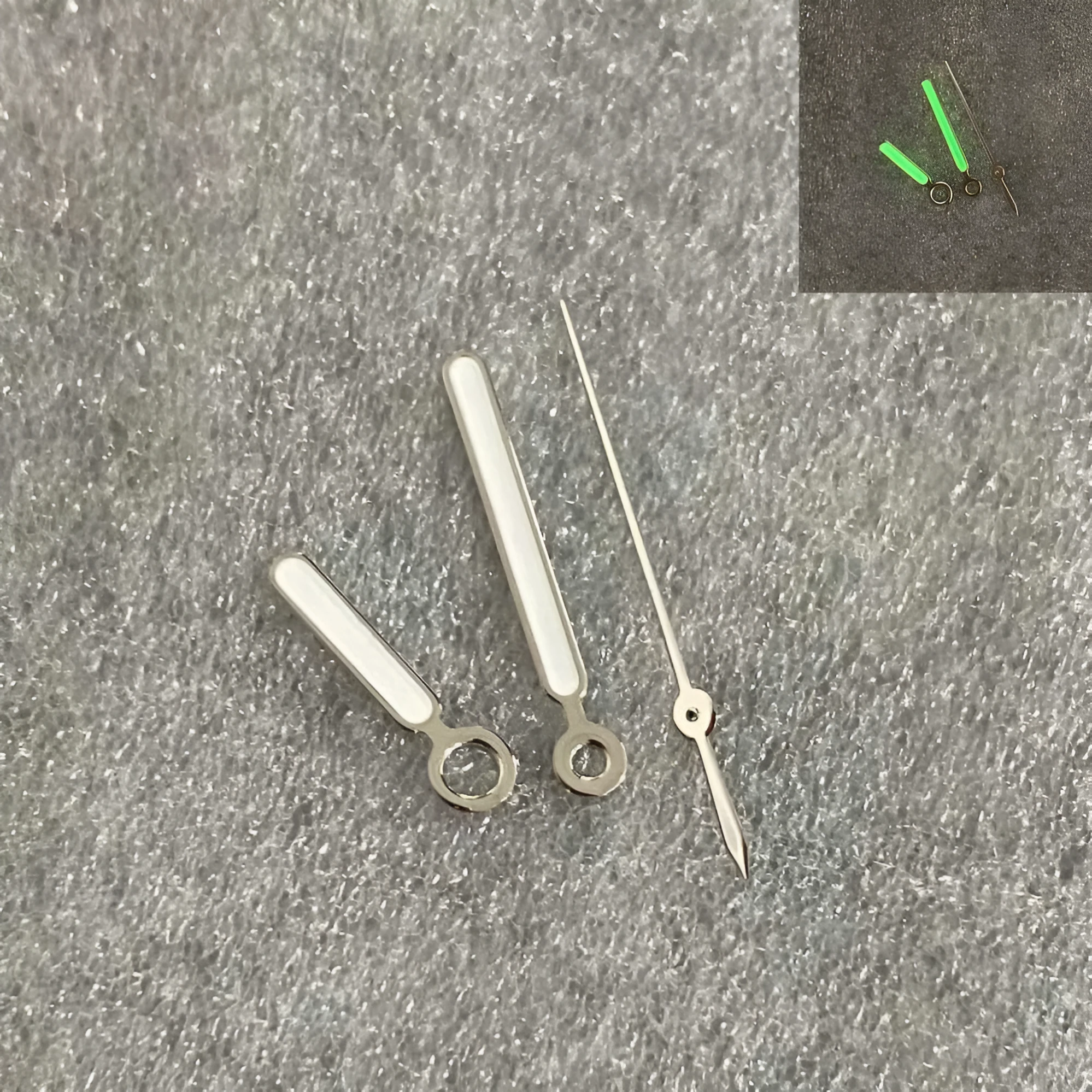 Watch accessories 3-piece set NH35 pointer silver edge white 8.2x12.5x13mm