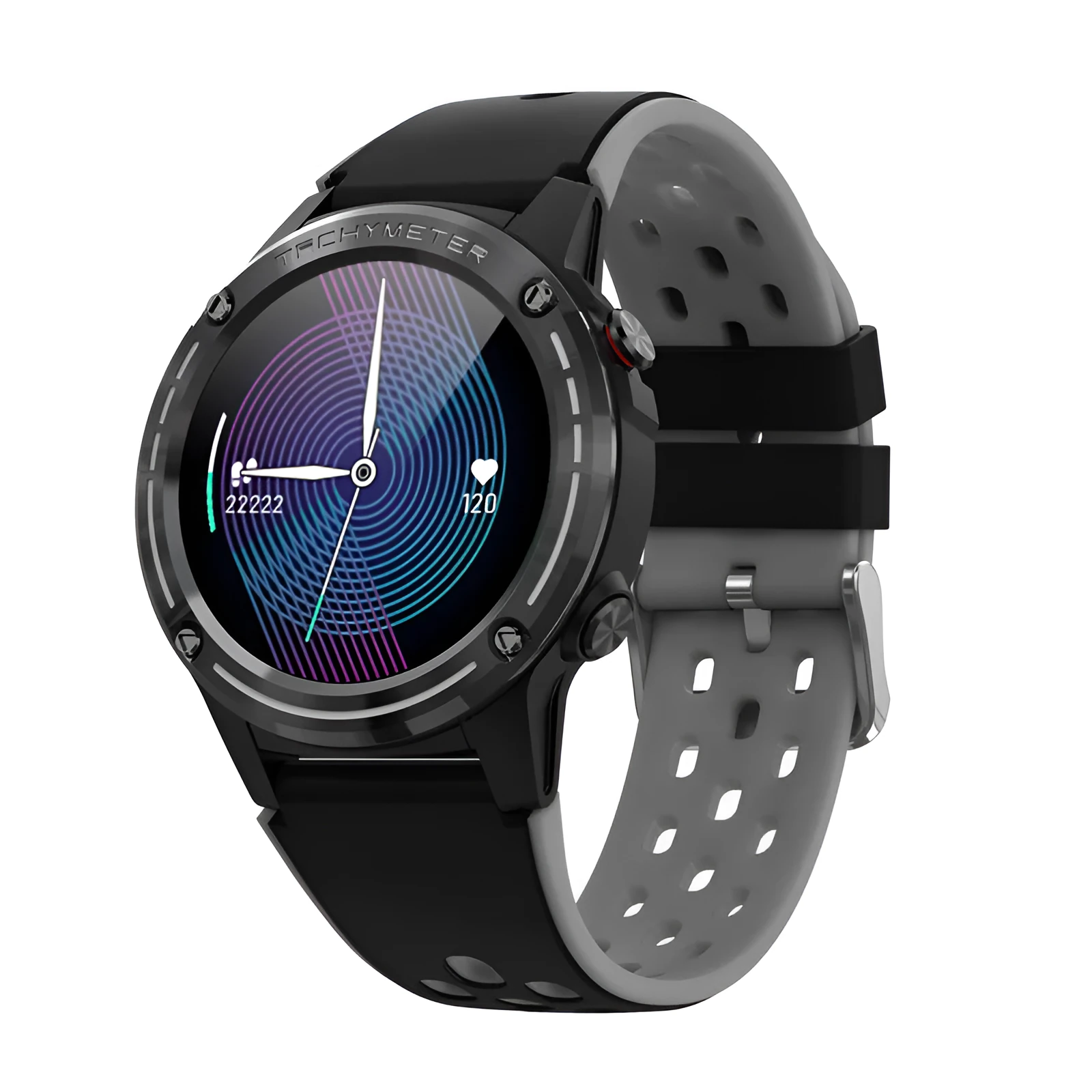 Blue sports smart watch with a 1.3-inch screen and silicone wrist strap on a wrist.