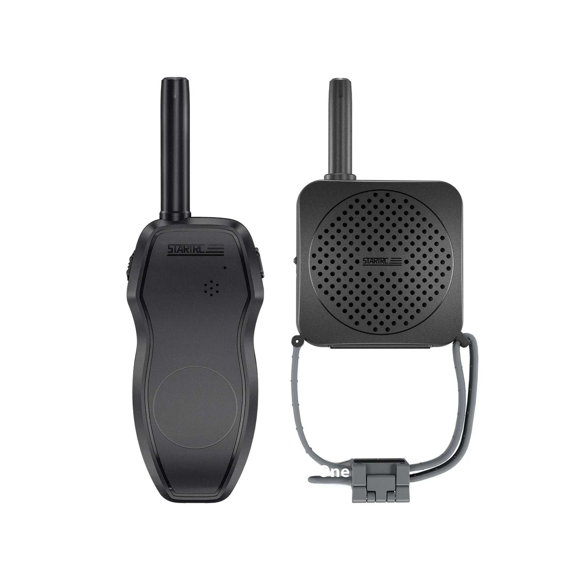 Black universal UAV high-altitude megaphone speaker with loudspeaker and walkie talkie for drone communication