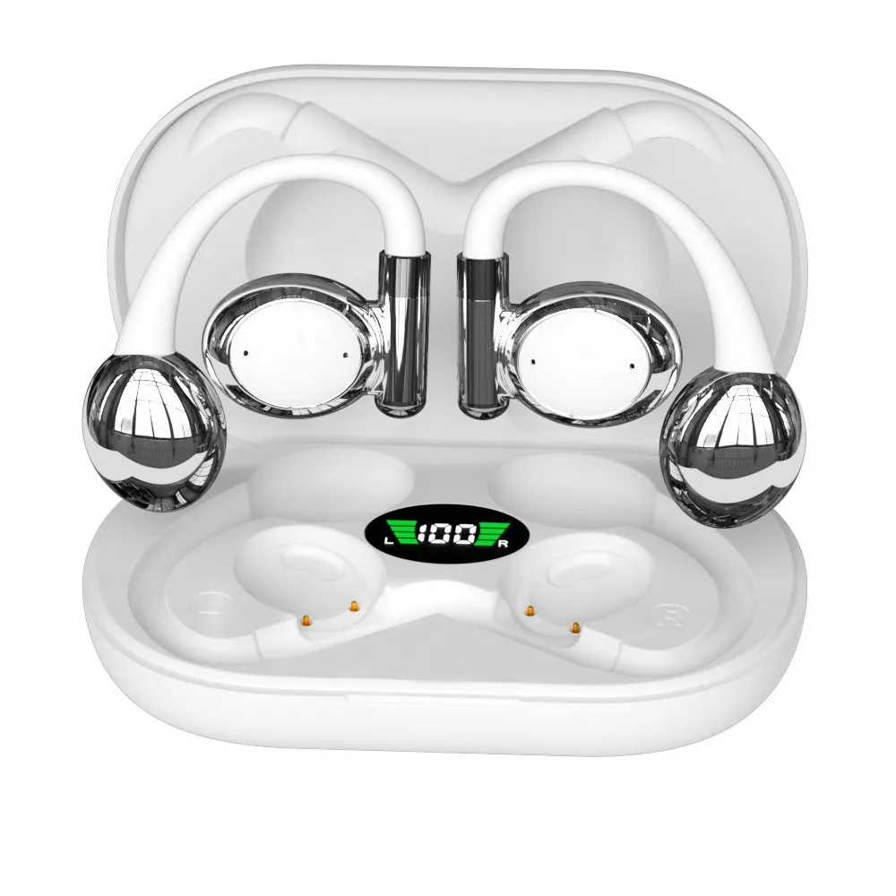 YYK-880 ear-mounted sports Bluetooth headset with digital display, black and orange colour