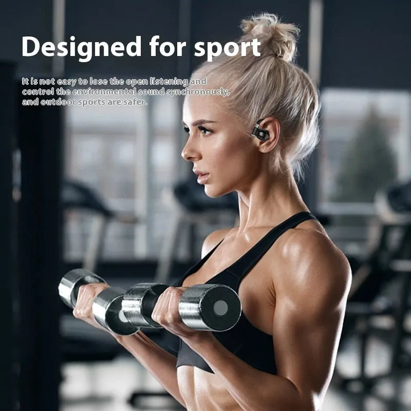 YYK-880 ear-mounted sports Bluetooth headset with digital display, black and orange colour