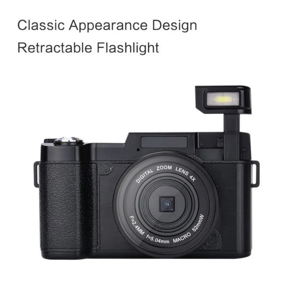 HD 27K flip screen digital camera 30MP 3-inch TFT LCD with lens and strap