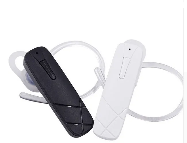 Black and white wireless Bluetooth stereo headset with earplug design showing multipoint connection capability