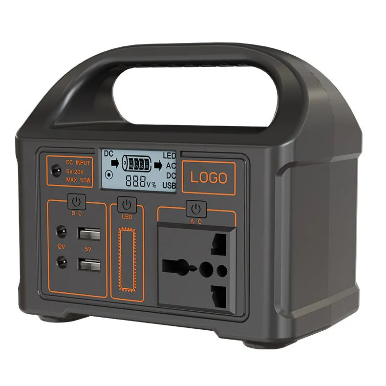 Black lithium iron phosphate super power bank for outdoor camping with 110V 220V and UK EU US plug options