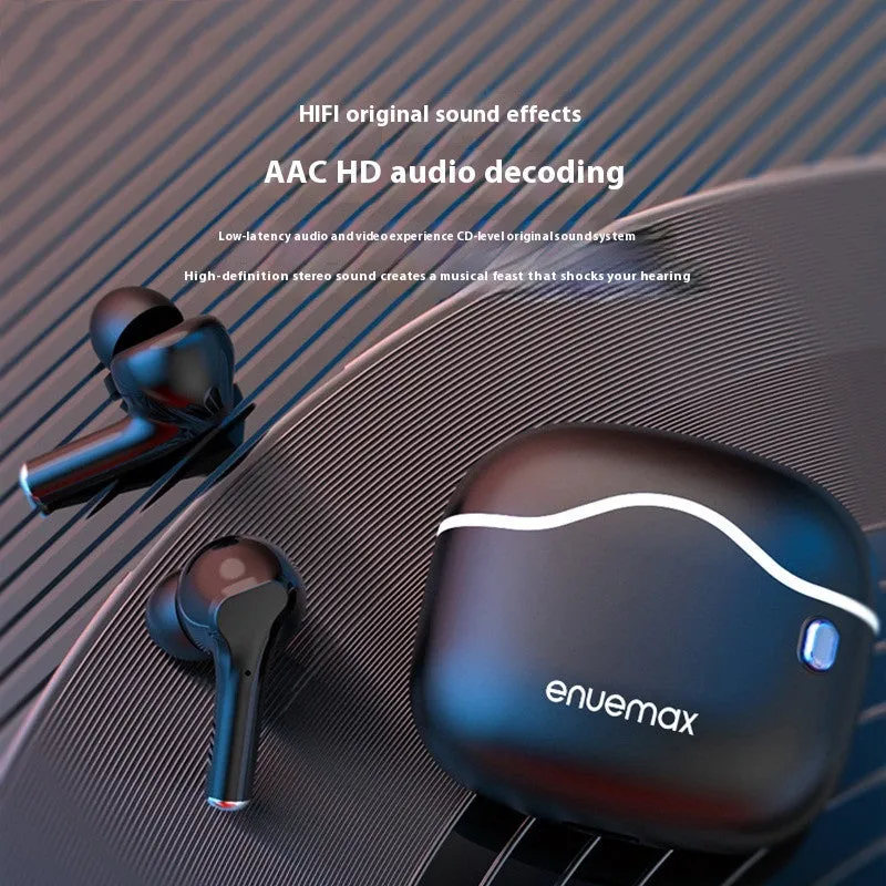 In-ear Bluetooth headset with PC ABS build, waterproof rating, and breathing light in black colour