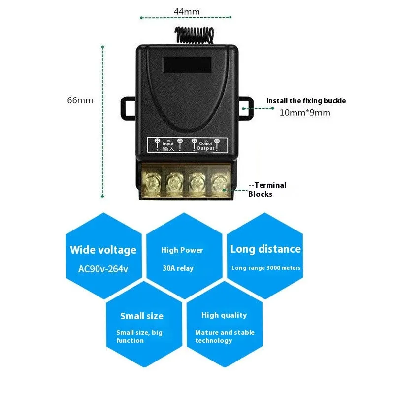 220V wireless remote control intelligent controller with ABS shell, 1 in 4 out wiring, for garage door and light control