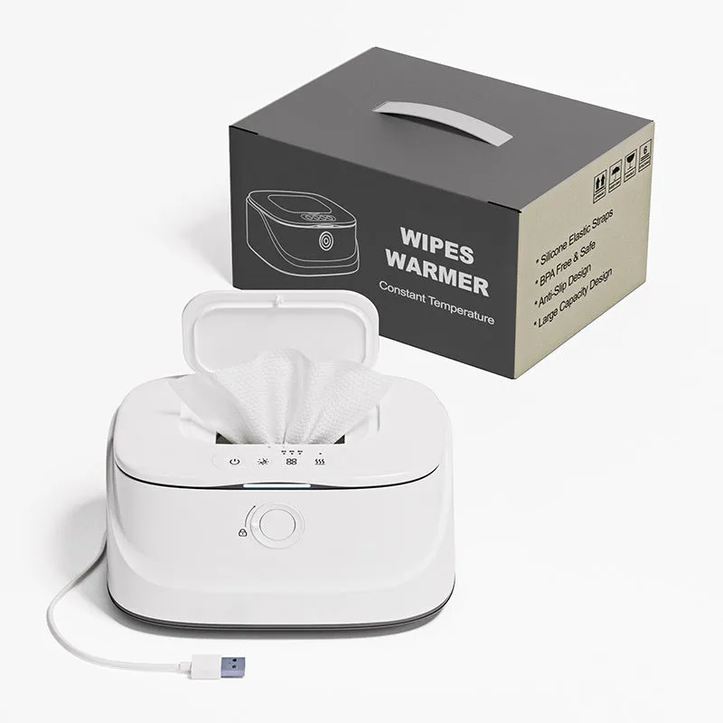 Baby wipe heater night light USB plug-in car constant temperature wipes box in white