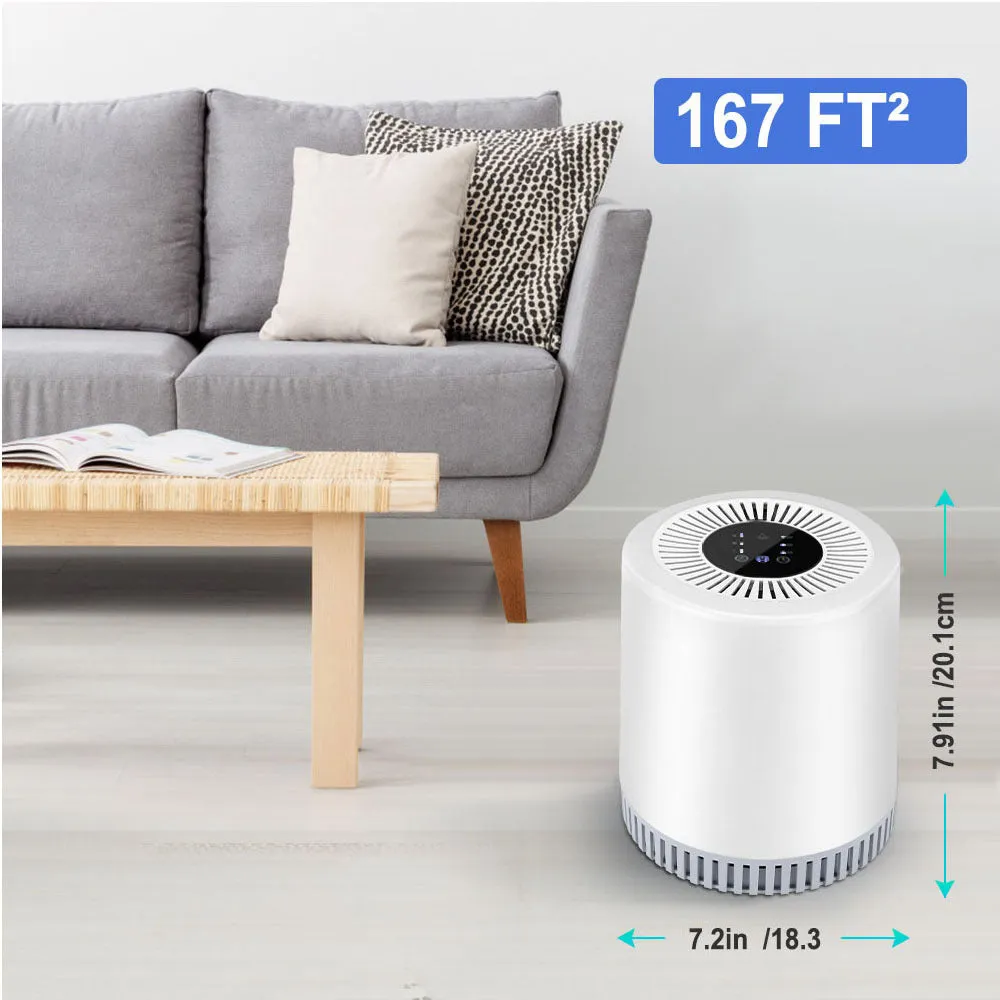 White indoor air purifier for medium-sized rooms up to 20 square metres.