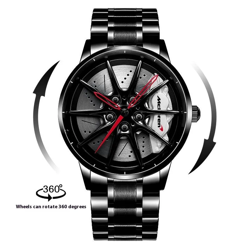 Svj Watch RAYS-G25 mens steel case watch with wheel stereo hollow sheet dial and mineral glass mirror