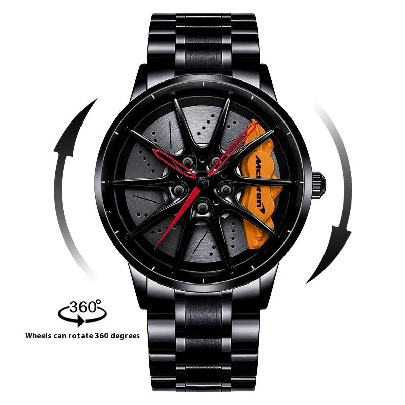 Svj Watch RAYS-G25 mens steel case watch with wheel stereo hollow sheet dial and mineral glass mirror